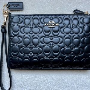 Coach Black Leather Wristlet